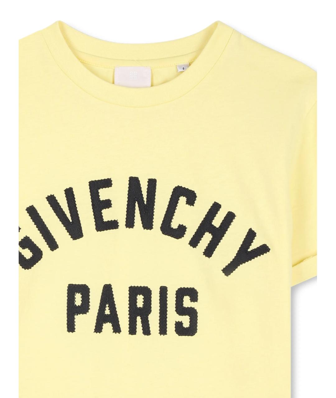 GIVENCHY Желтая хлопковая детская футболка, фото 3