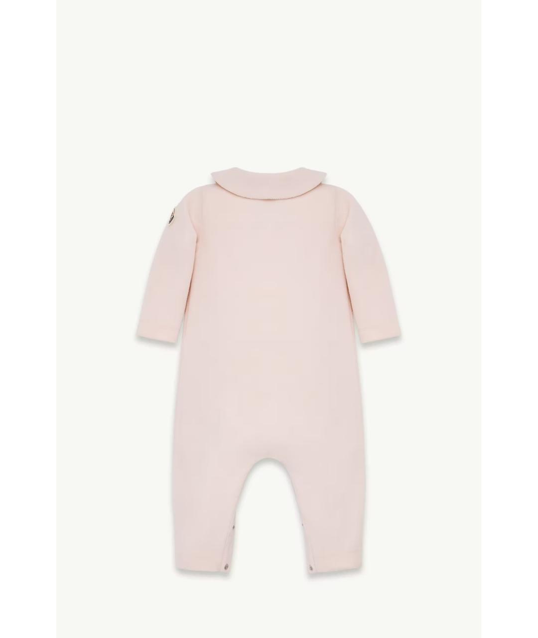 MONCLER KIDS Розовый хлопковый боди/ползунок, фото 2