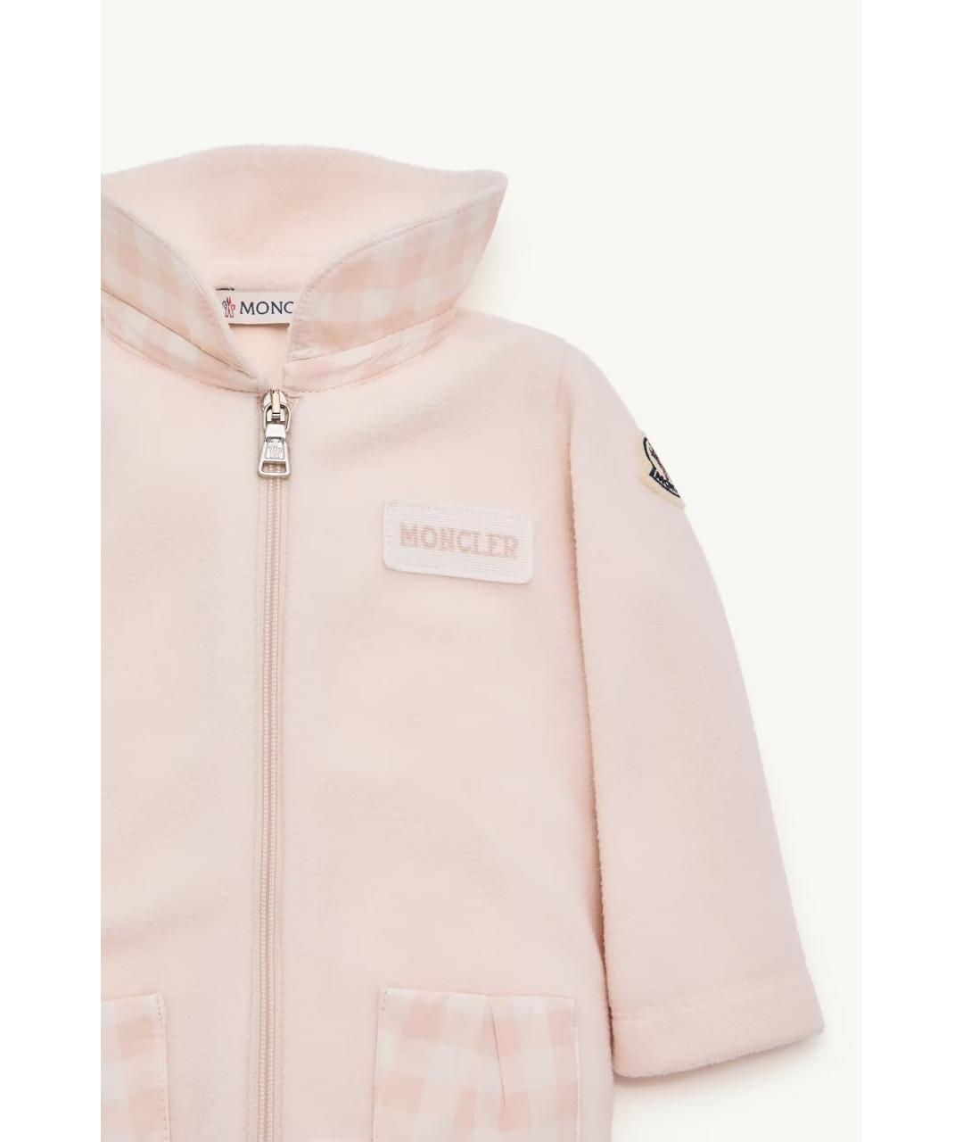 MONCLER KIDS Розовый хлопковый боди/ползунок, фото 4