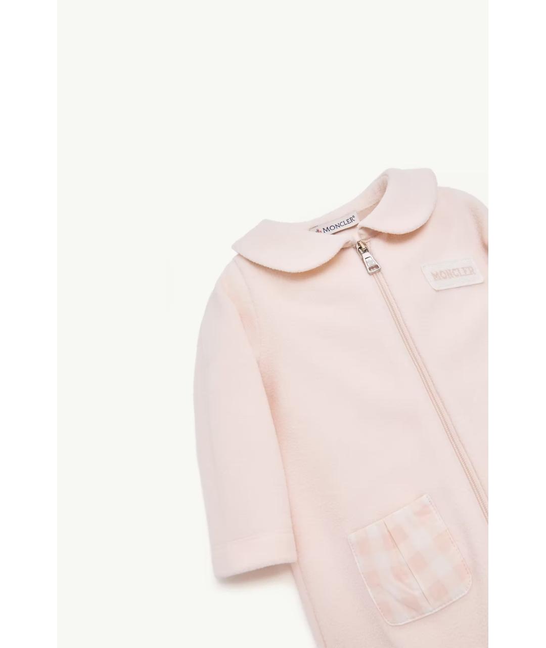 MONCLER KIDS Розовый хлопковый боди/ползунок, фото 3