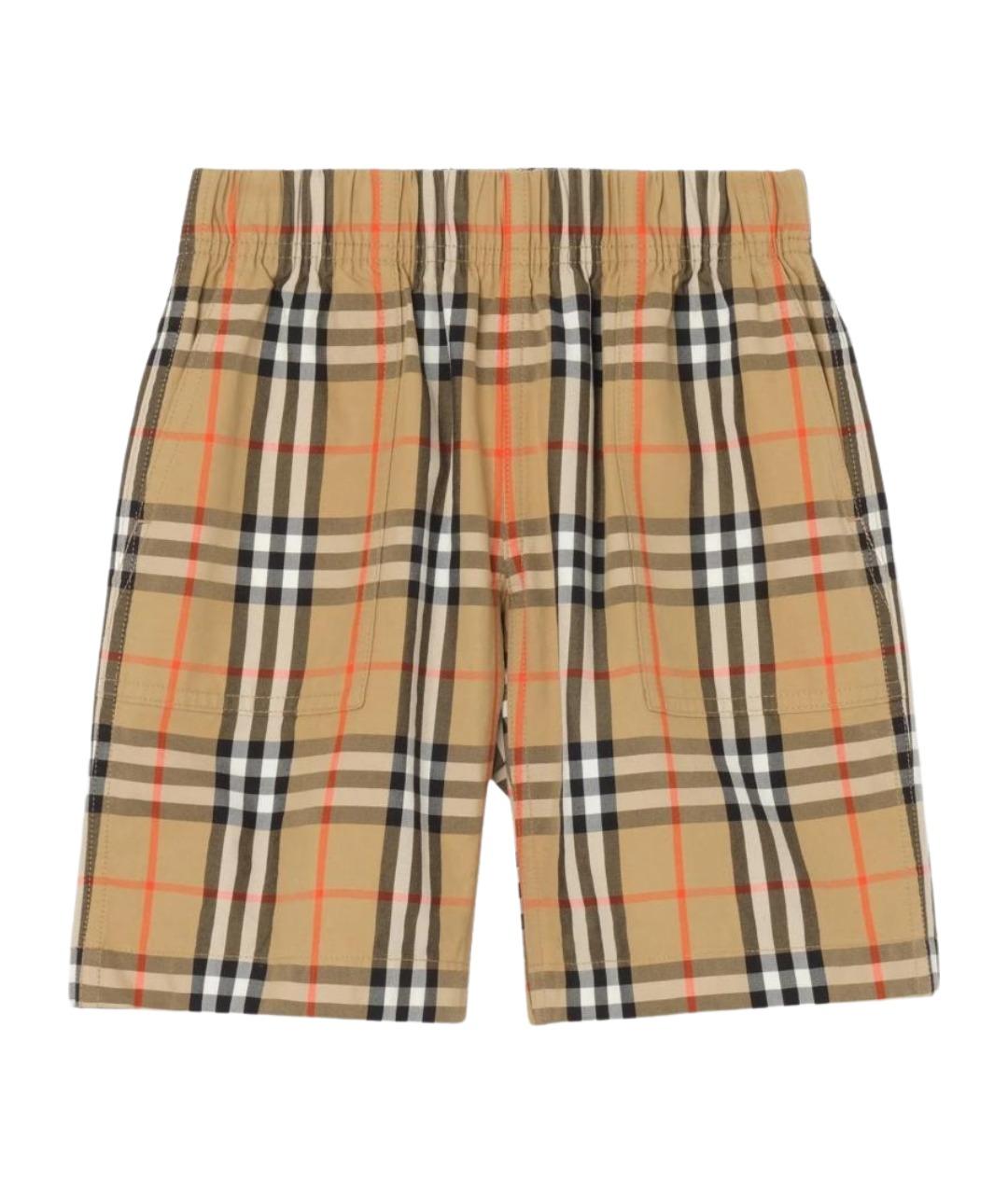 BURBERRY Бежевые хлопковые детские шорты, фото 1