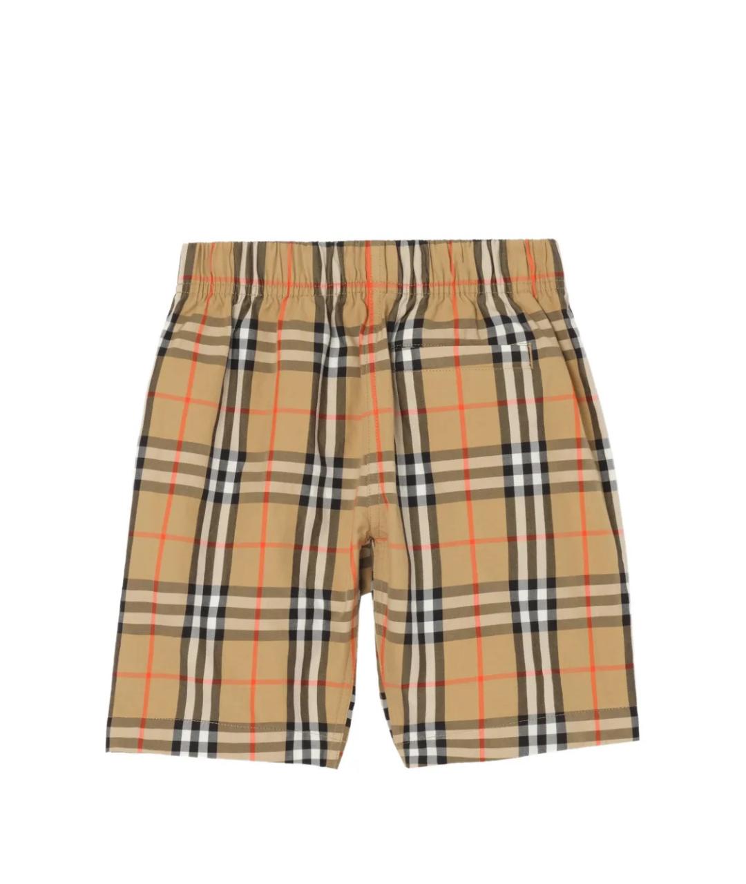 BURBERRY Бежевые хлопковые детские шорты, фото 2