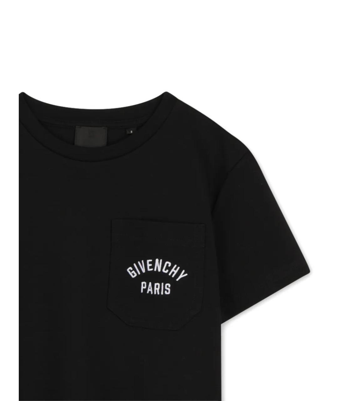 GIVENCHY Черная хлопковая детская футболка, фото 3