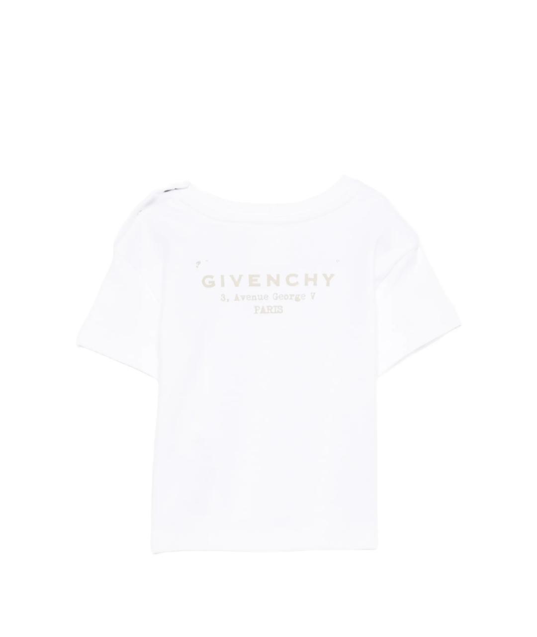 GIVENCHY Белая хлопковая детская футболка, фото 2