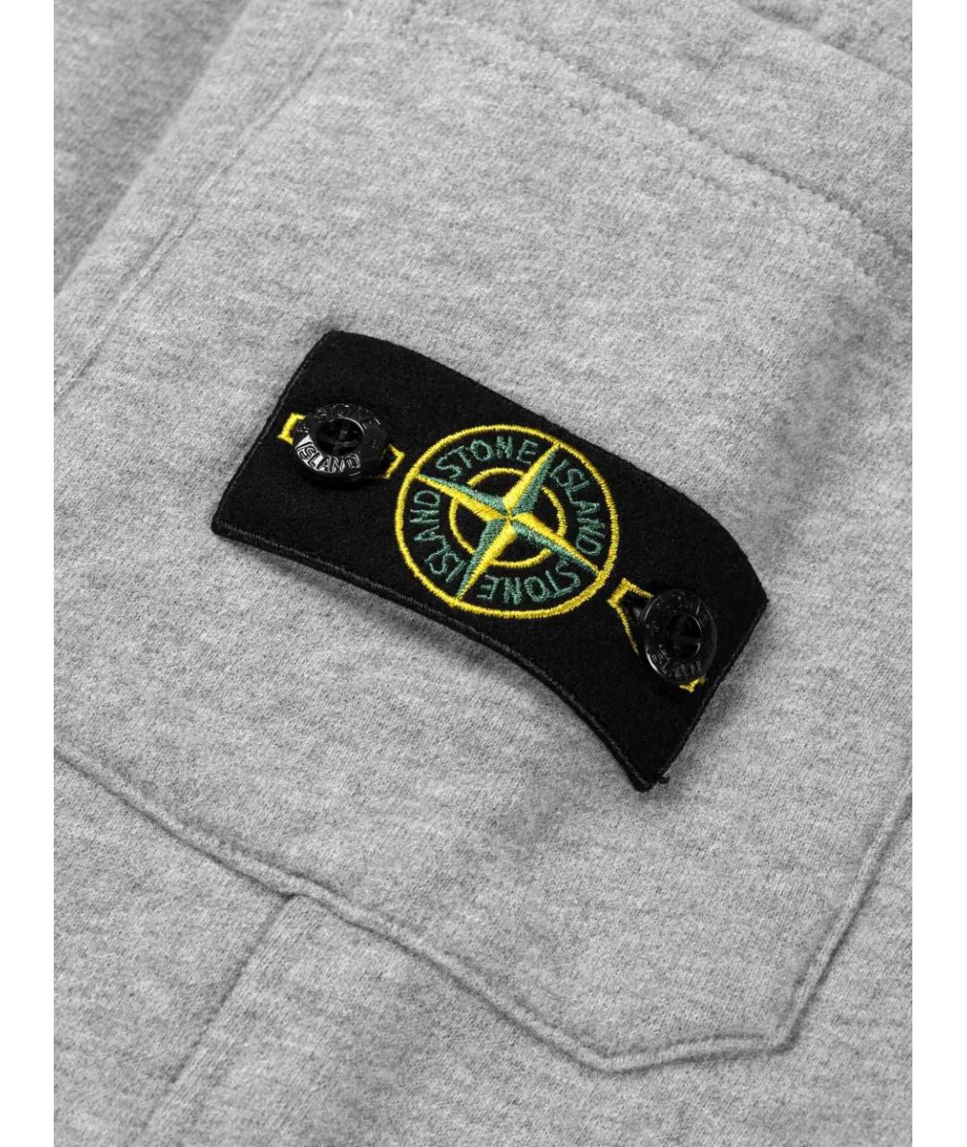 STONE ISLAND Серые хлопковые брюки и шорты, фото 2