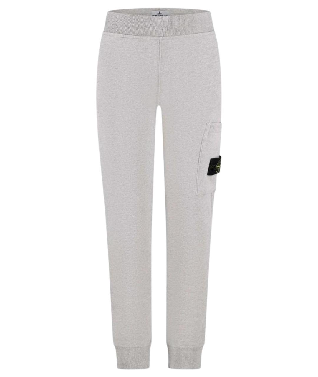 STONE ISLAND Серые хлопковые брюки и шорты, фото 1