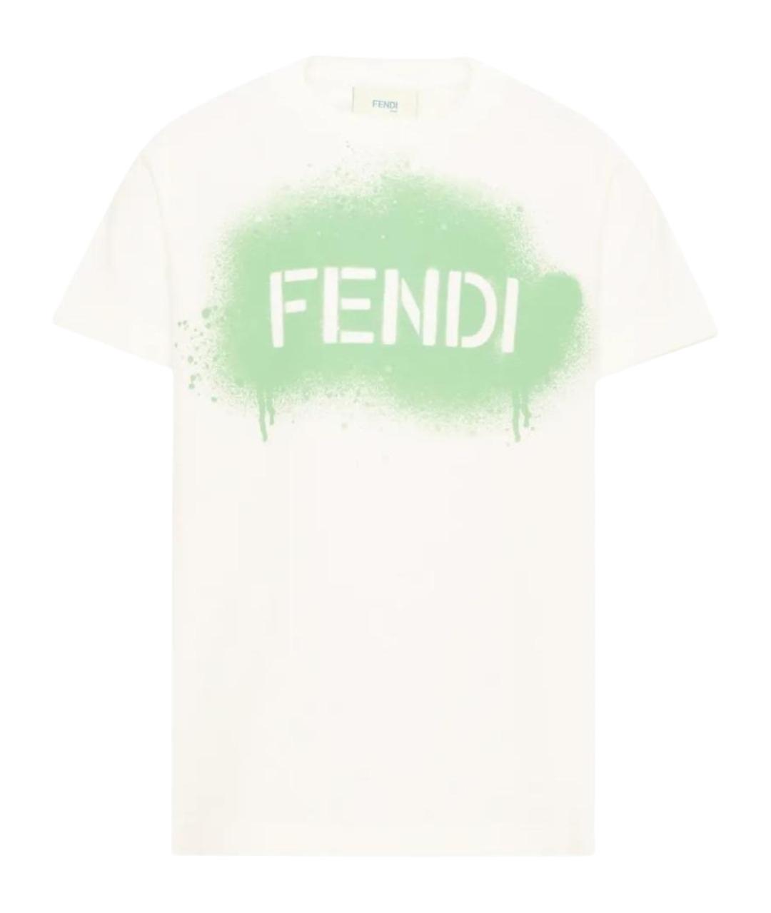 FENDI Белая хлопковая детская футболка, фото 1