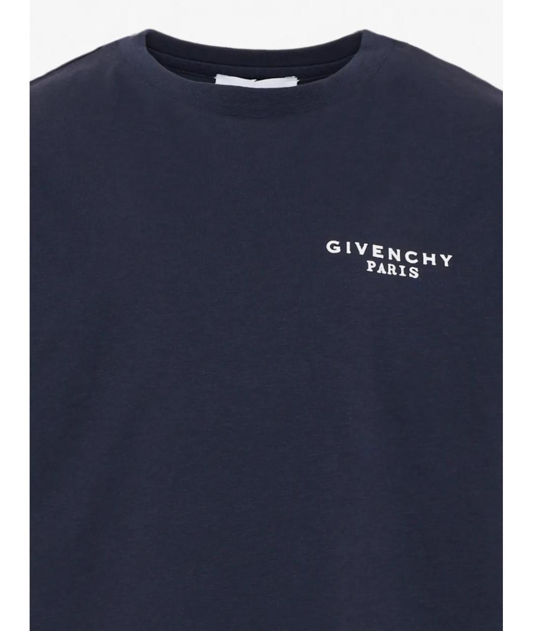GIVENCHY Темно-синяя хлопковая детская футболка, фото 3