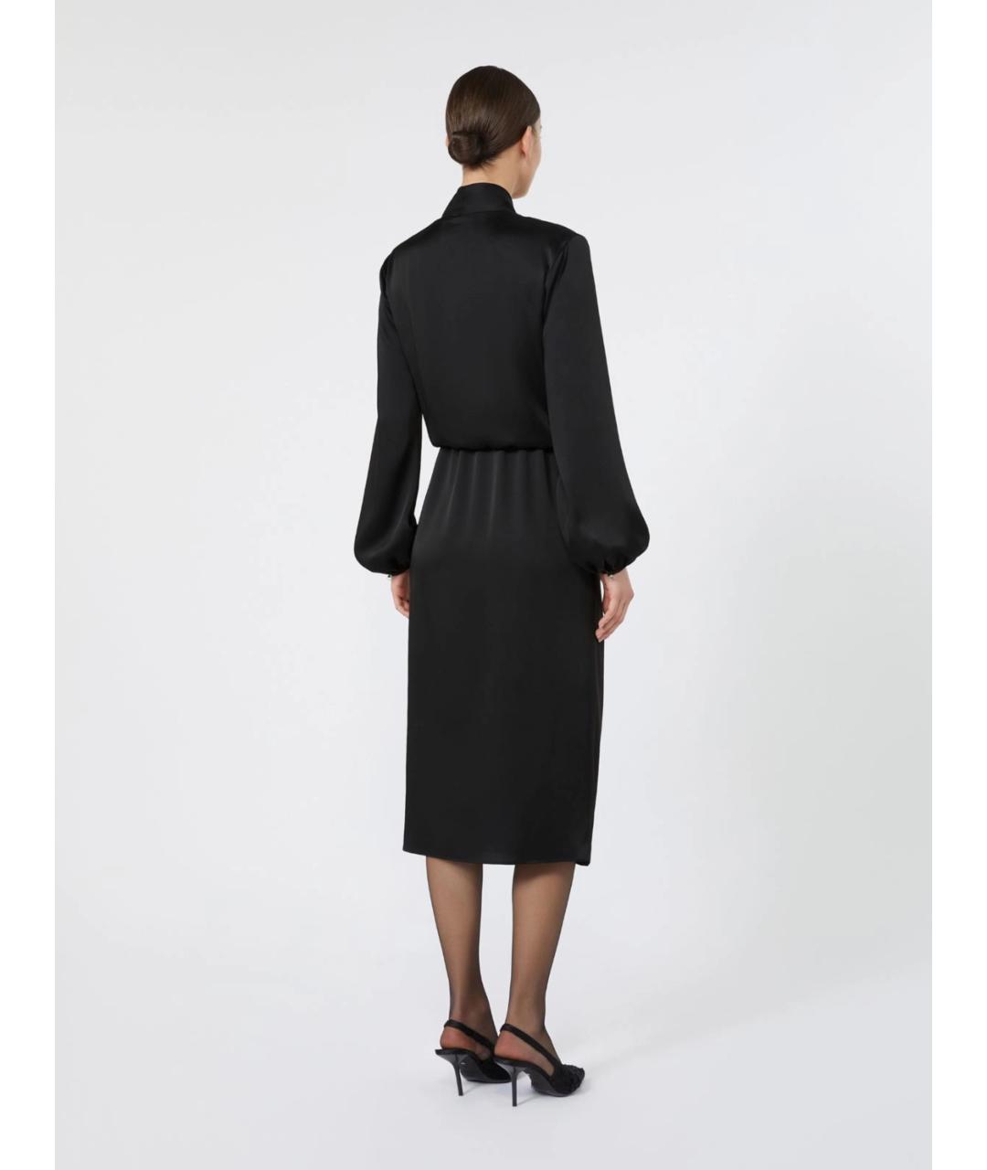 MAX MARA STUDIO Черное ацетатное повседневное платье, фото 4
