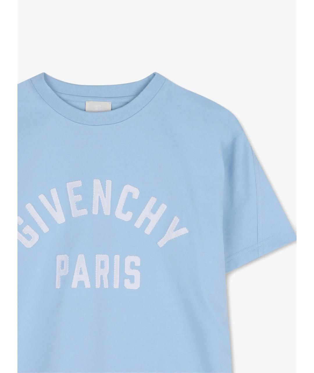 GIVENCHY Голубая хлопковая детская футболка, фото 3