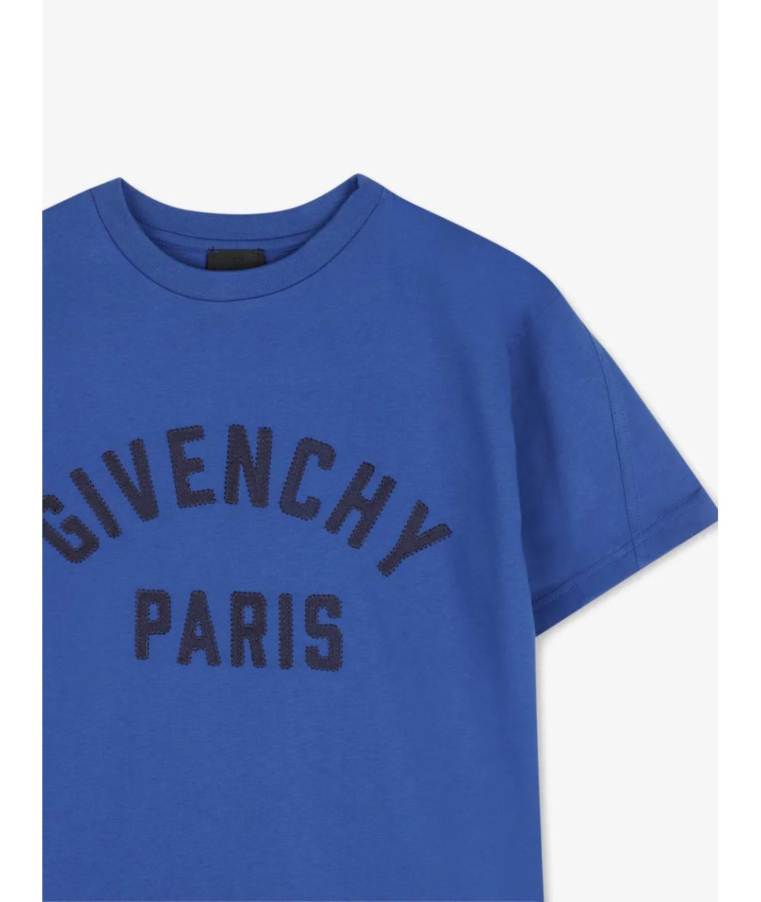 GIVENCHY Синяя хлопковая детская футболка, фото 3
