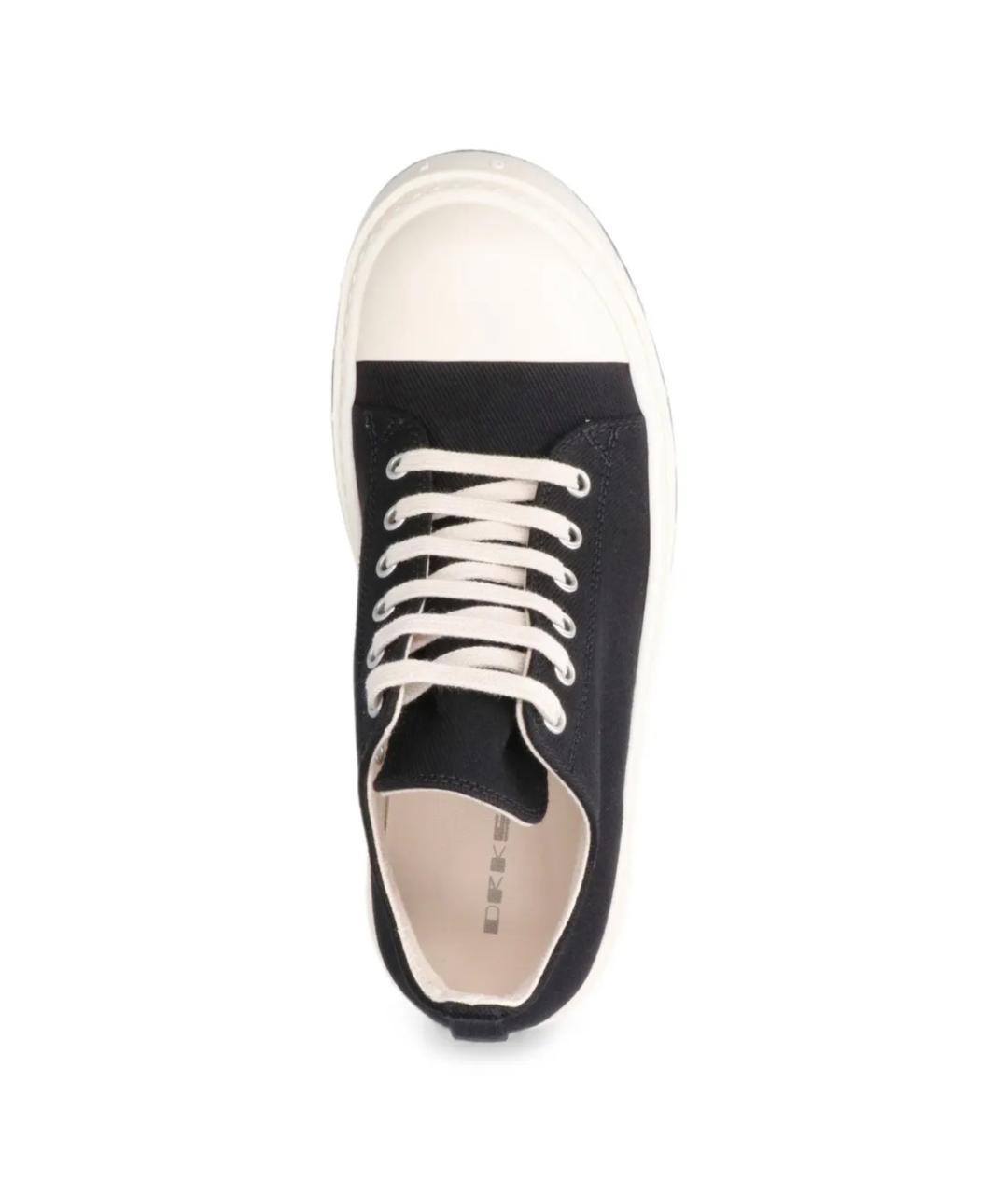 RICK OWENS DRKSHDW Черные текстильные кеды, фото 4