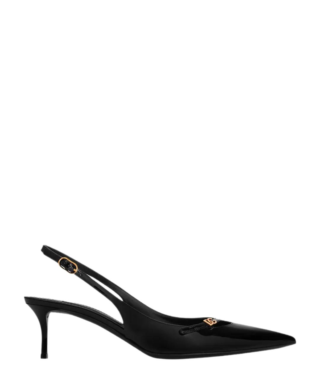 DOLCE&GABBANA Черные кожаные туфли, фото 1