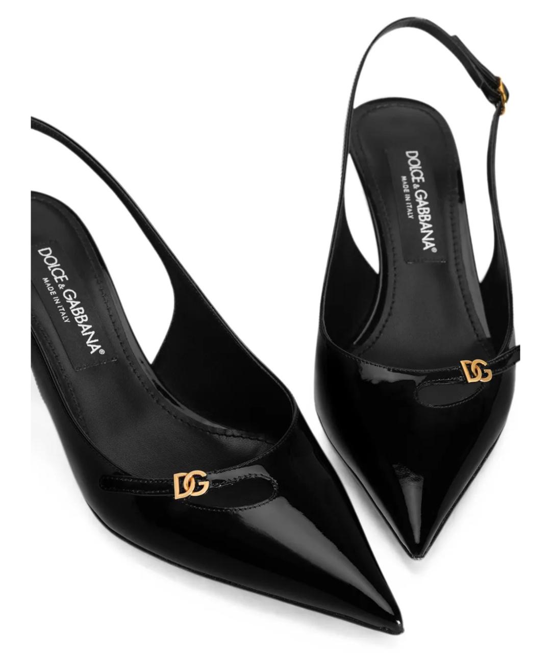 DOLCE&GABBANA Черные кожаные туфли, фото 4