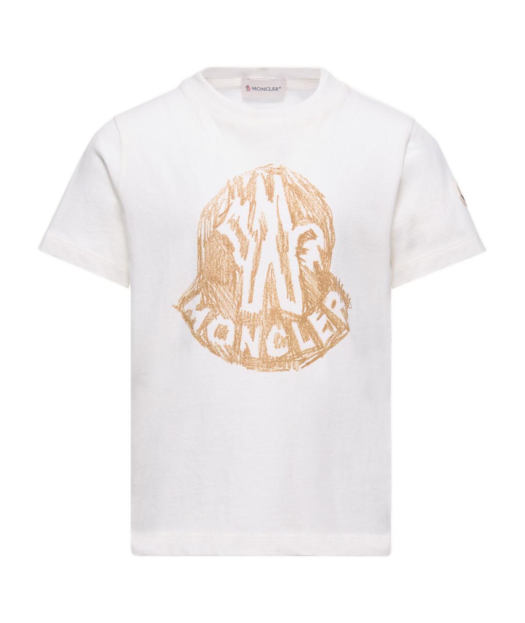 MONCLER KIDS Белая хлопковая детская футболка, фото 1