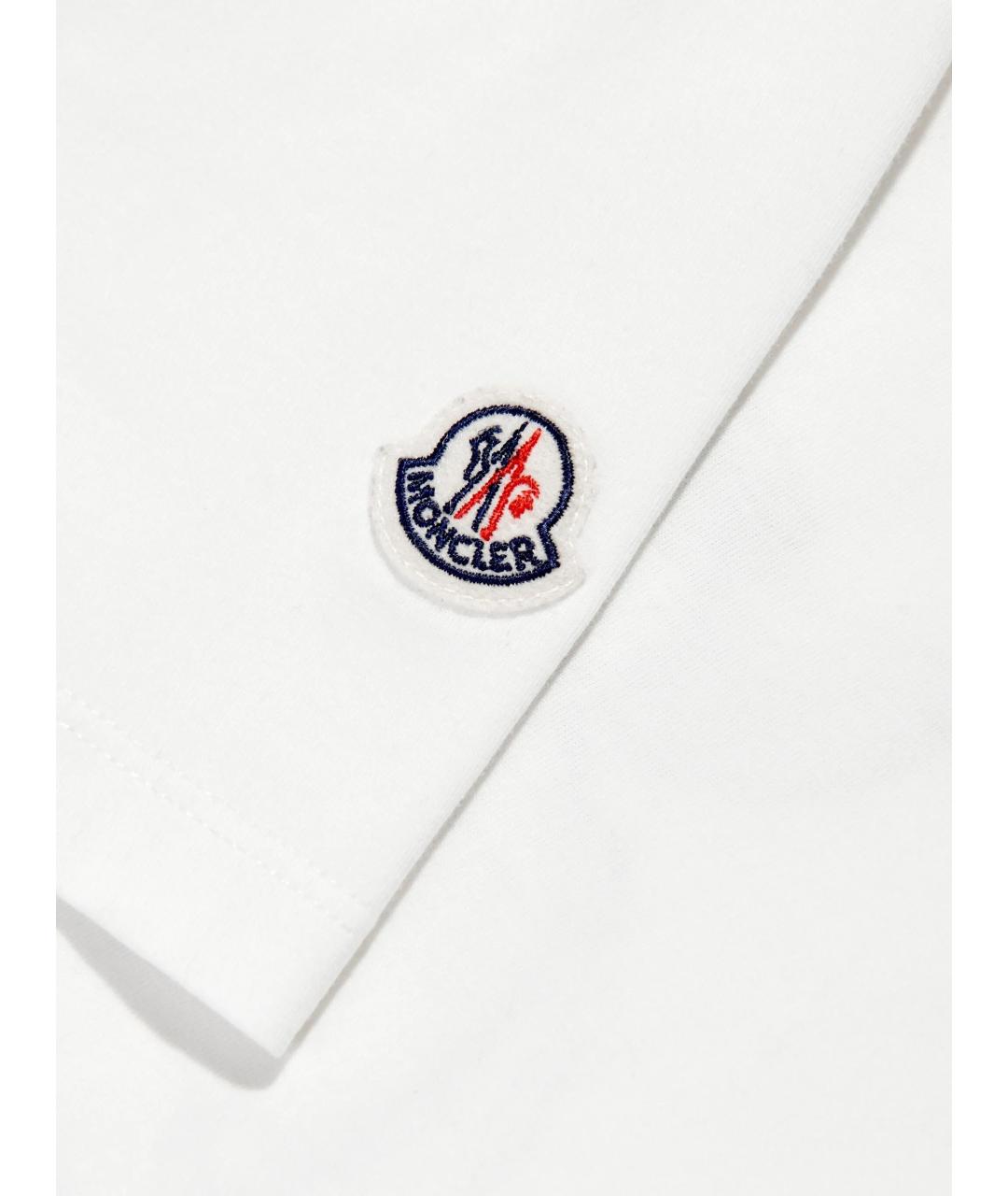 MONCLER KIDS Белая хлопковая детская футболка, фото 4