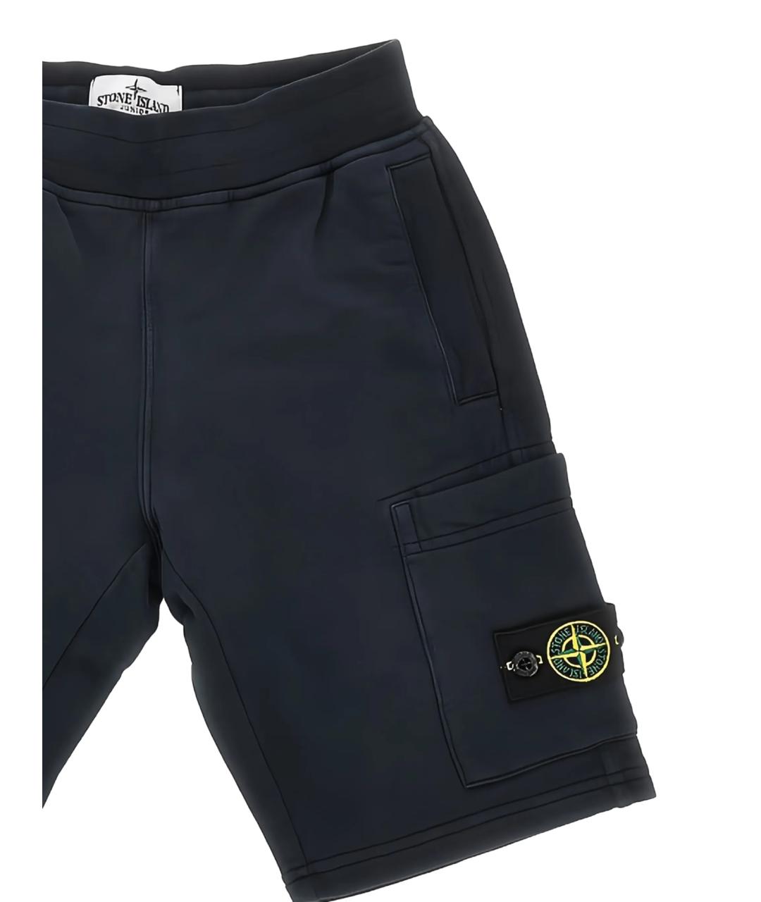 STONE ISLAND Темно-синие хлопковые брюки и шорты, фото 2