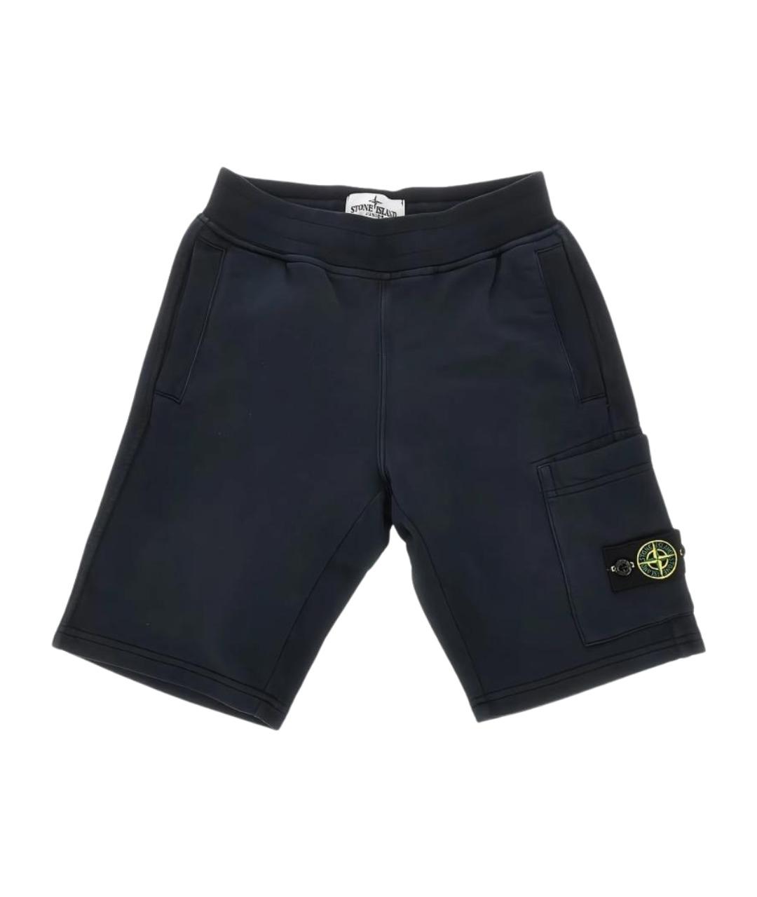 STONE ISLAND Темно-синие хлопковые брюки и шорты, фото 1