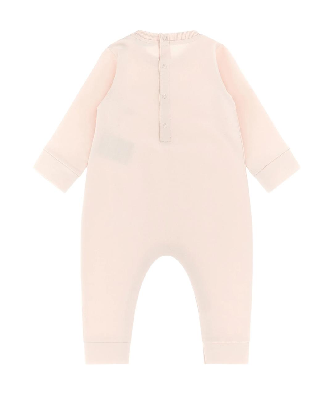 MONCLER KIDS Розовый хлопковый боди/ползунок, фото 2