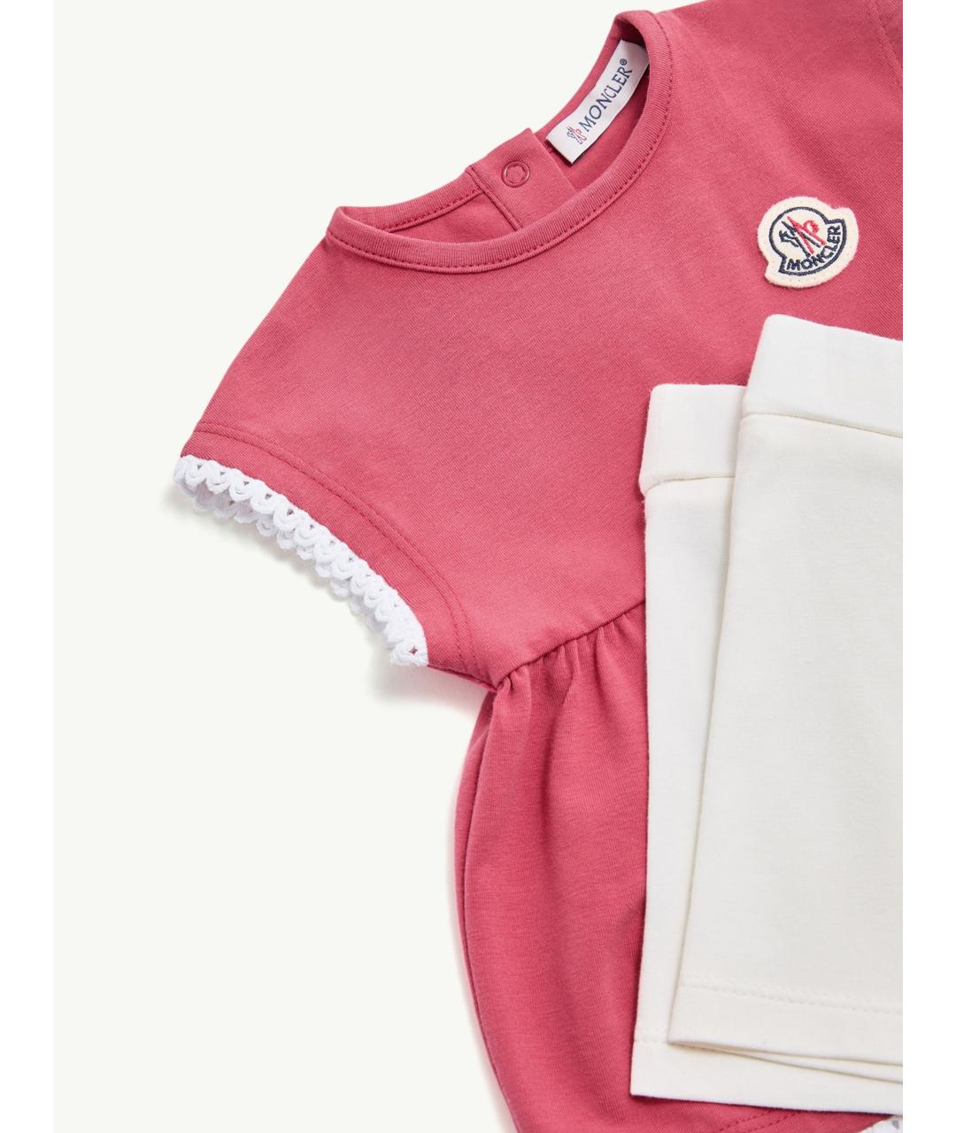MONCLER KIDS Розовый хлопковый комплект, фото 3