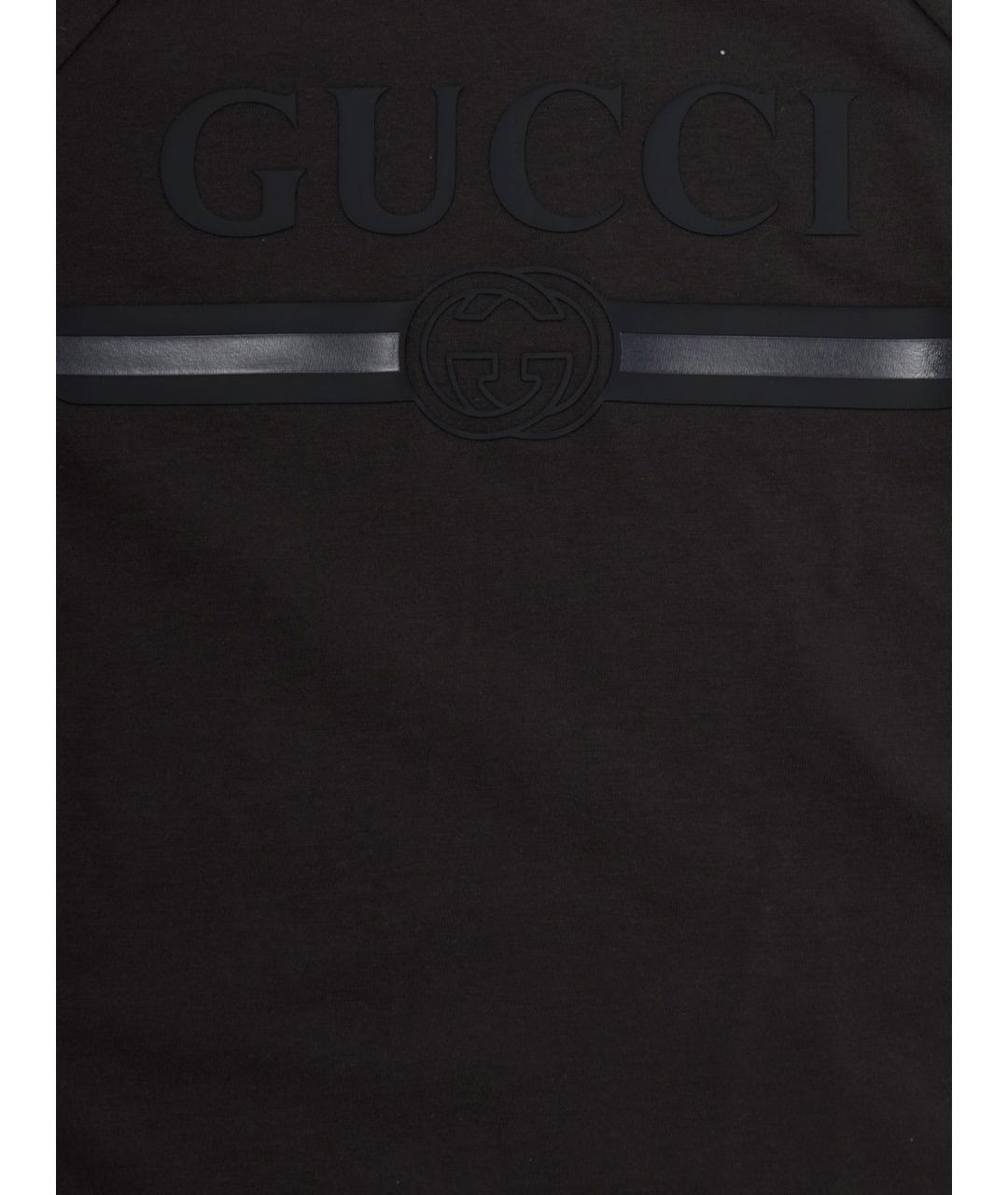 GUCCI Черная хлопковая детская футболка, фото 3