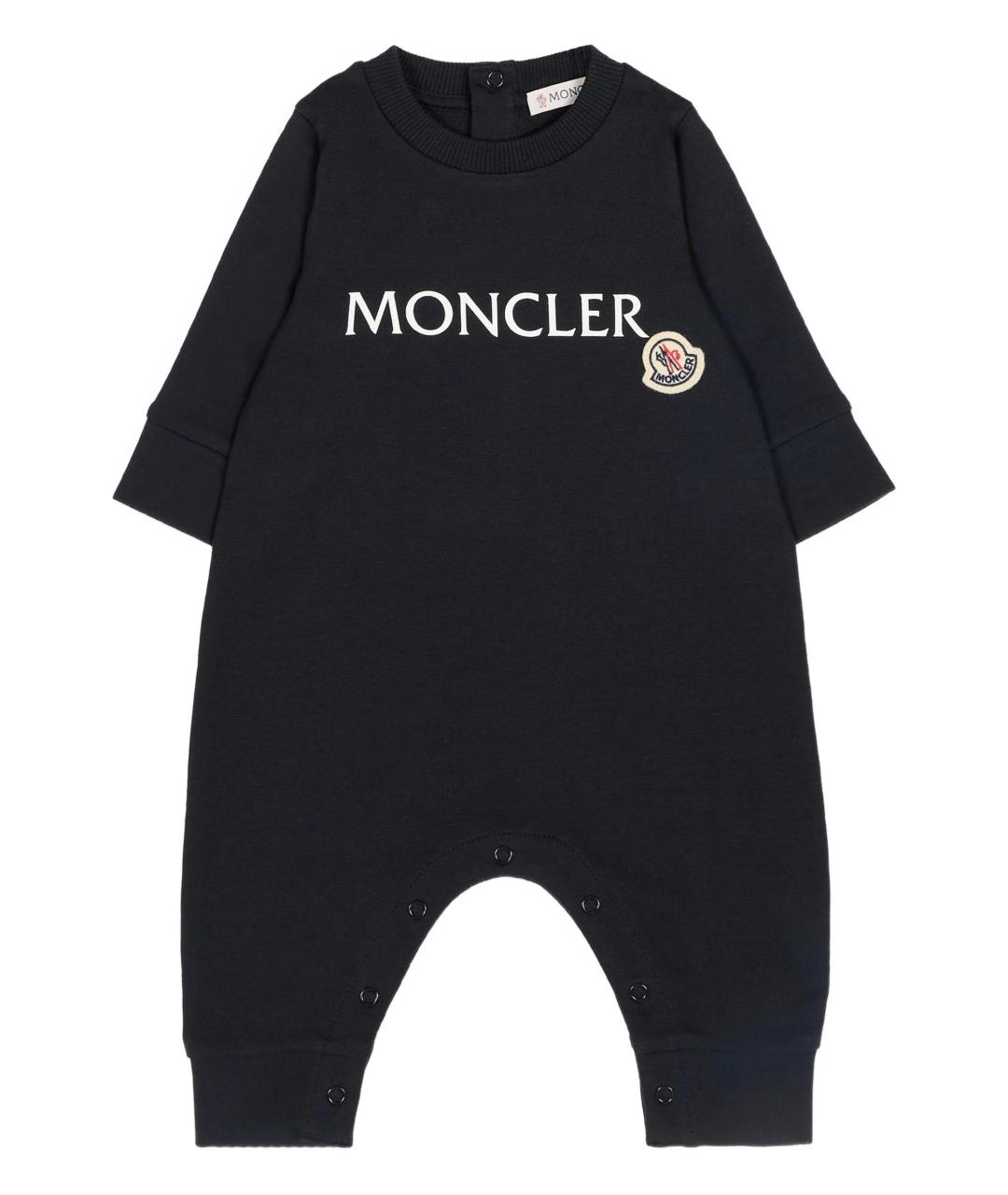 MONCLER KIDS Темно-синий хлопковый боди / песочник, фото 1