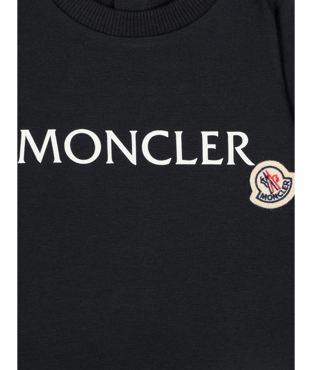 MONCLER KIDS Темно-синий хлопковый боди / песочник, фото 3