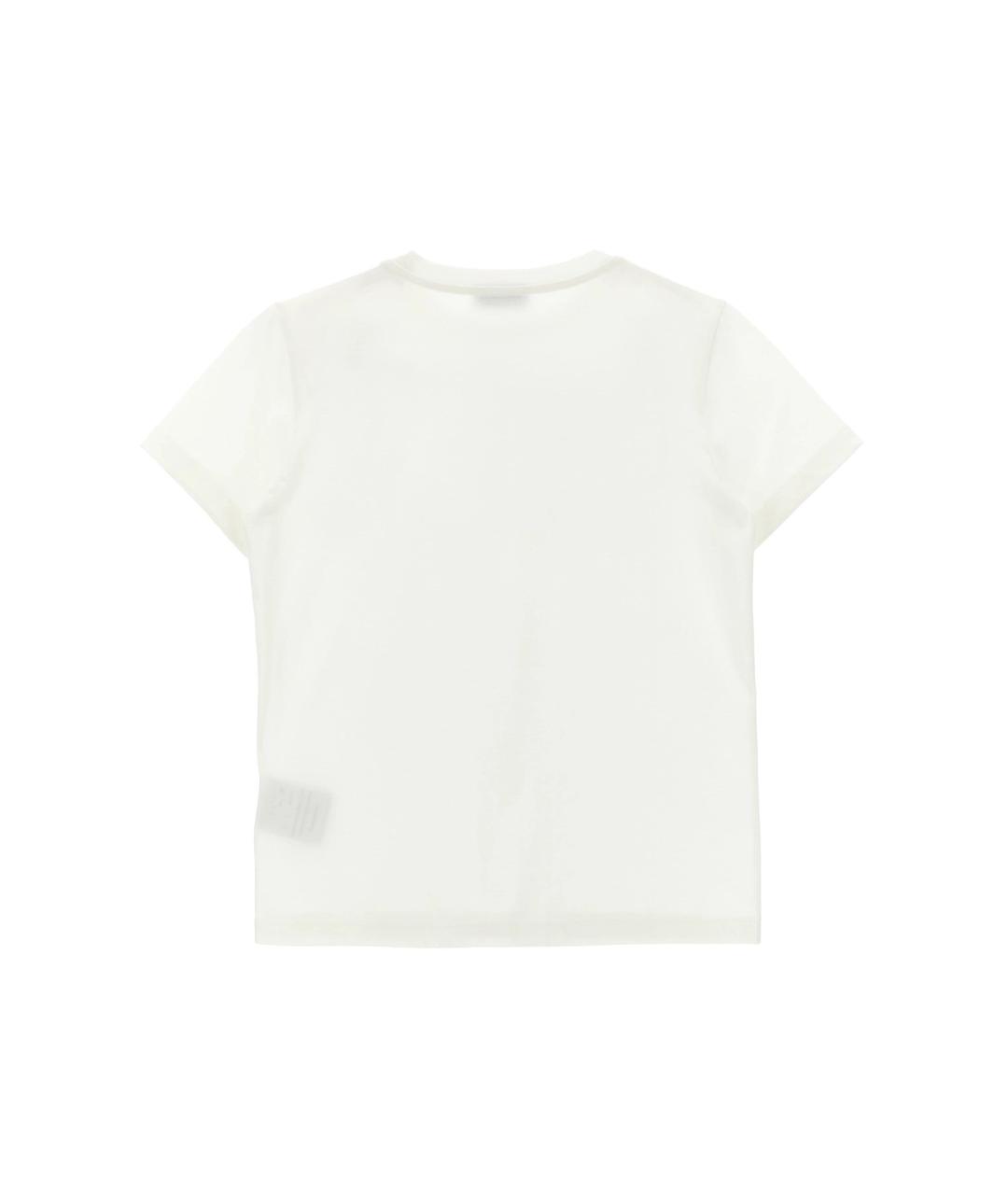 MONCLER KIDS Белая хлопковая детская футболка, фото 2