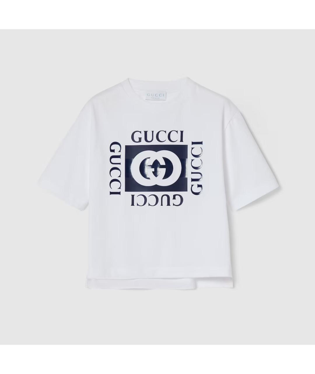 GUCCI Белая хлопковая детская футболка, фото 4