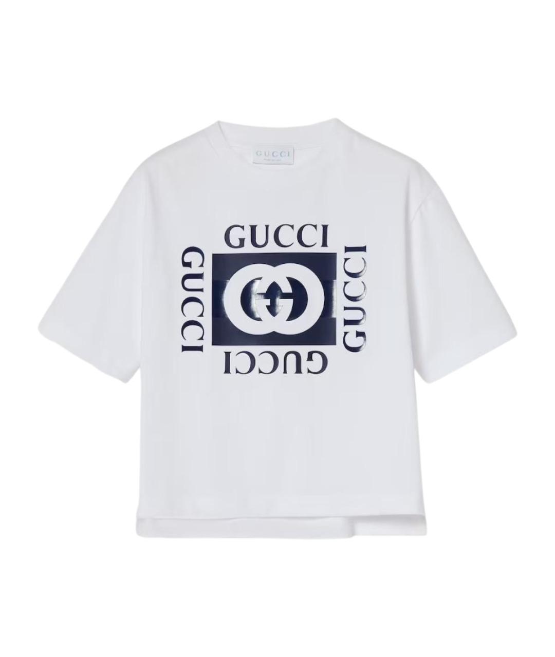 GUCCI Белая хлопковая детская футболка, фото 1