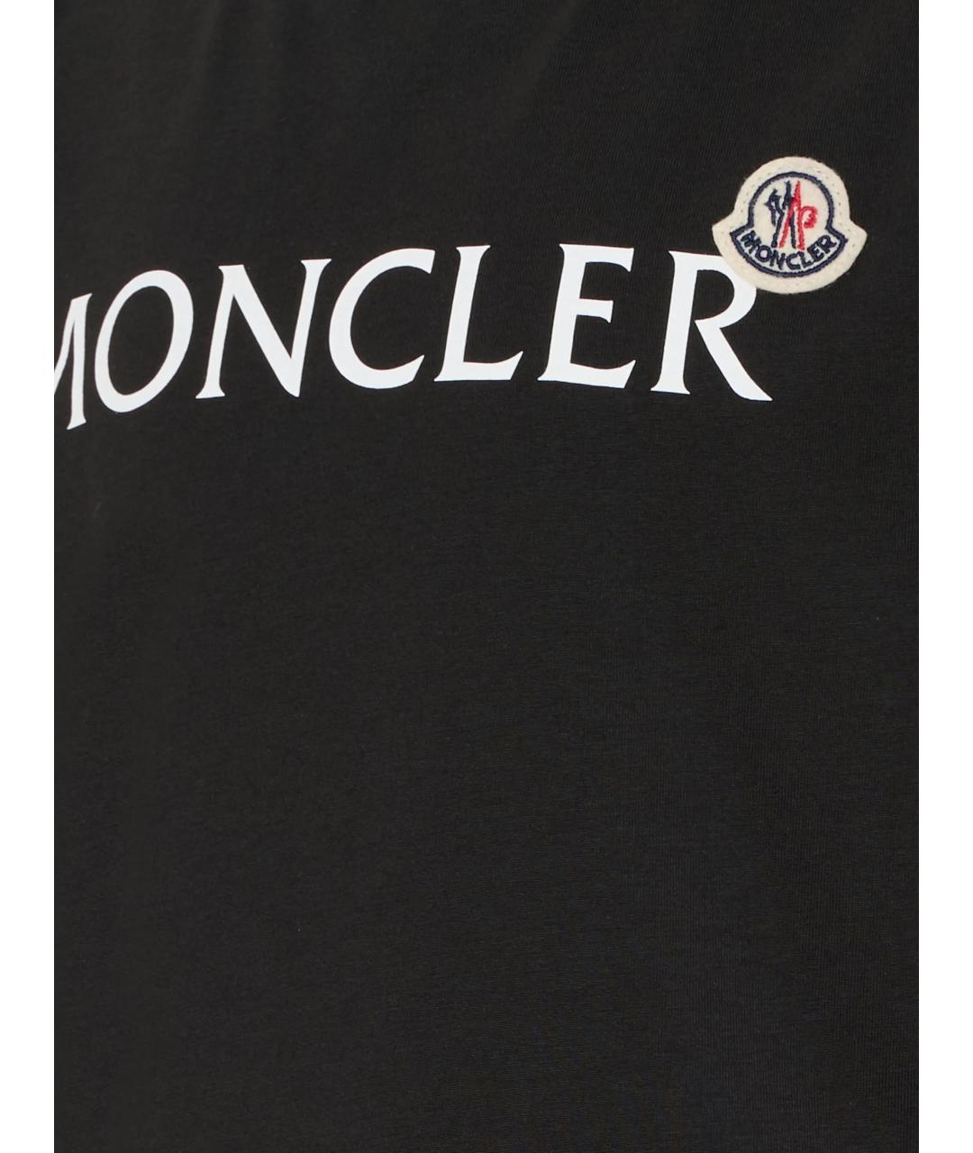 MONCLER KIDS Черная хлопковая детская футболка, фото 3