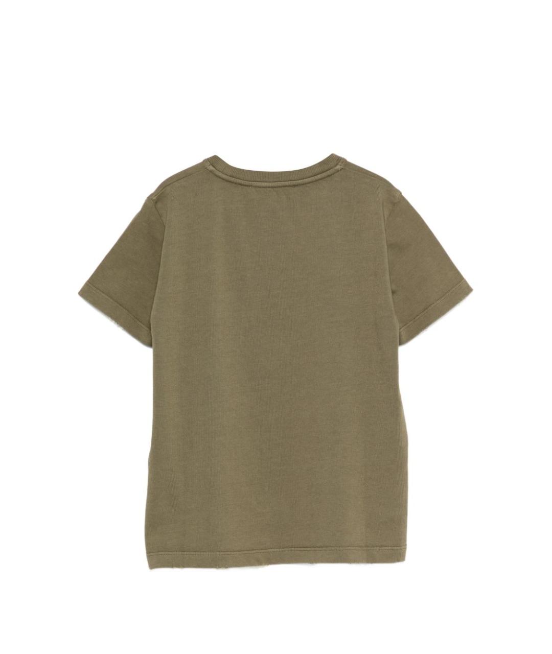 GOLDEN GOOSE Зеленая хлопковая детская футболка, фото 2