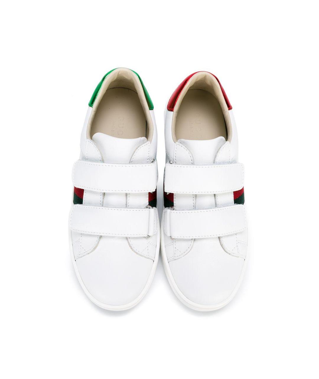 GUCCI Белые кожаные кеды, фото 3