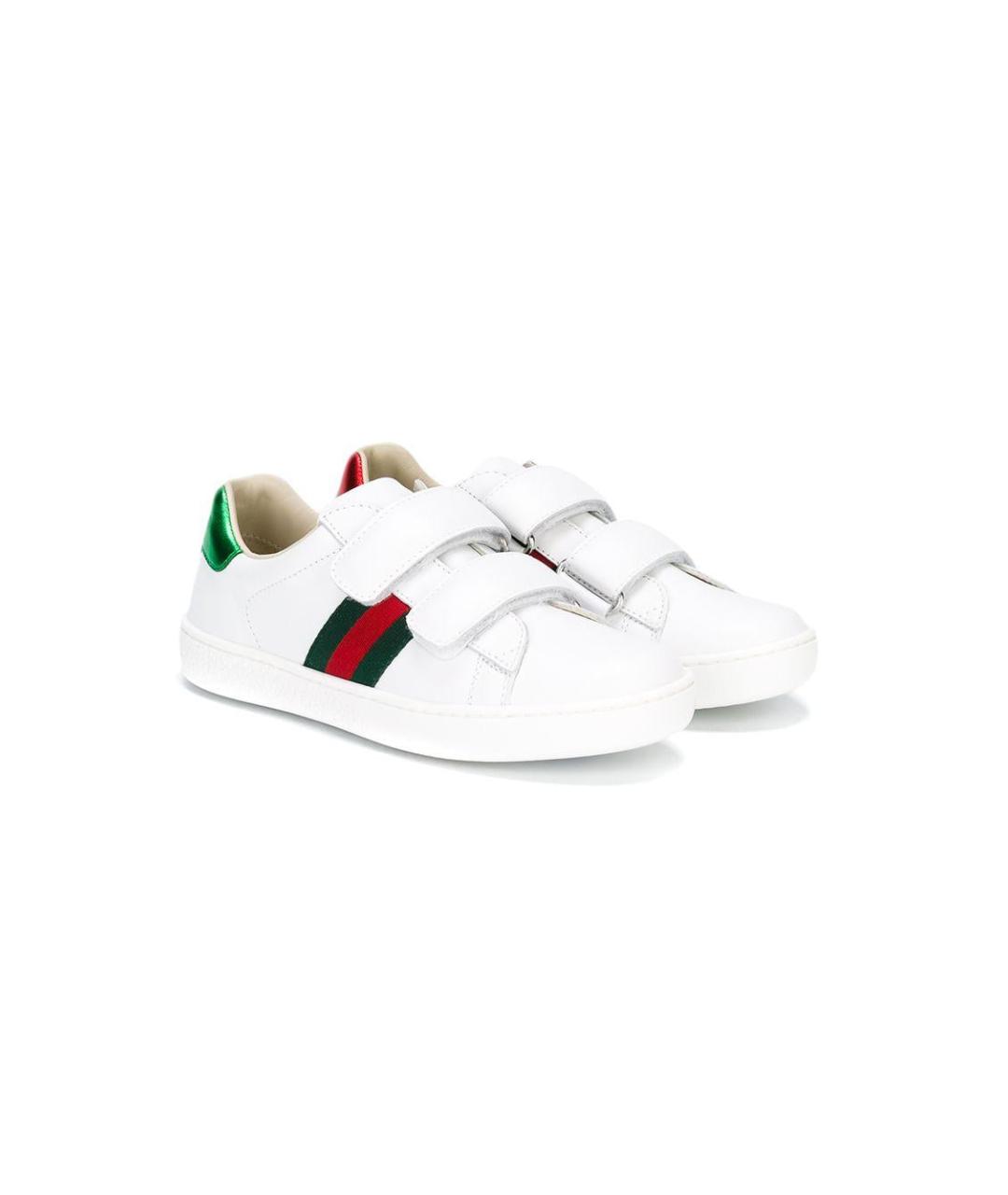GUCCI Белые кожаные кеды, фото 5