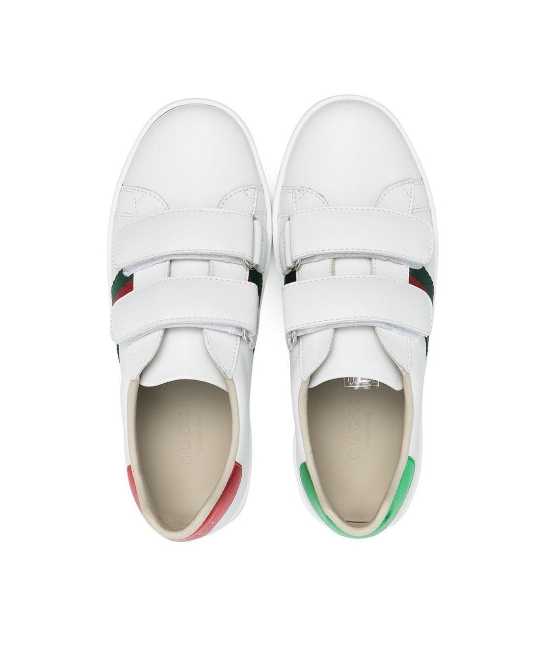 GUCCI Белые кожаные кеды, фото 4