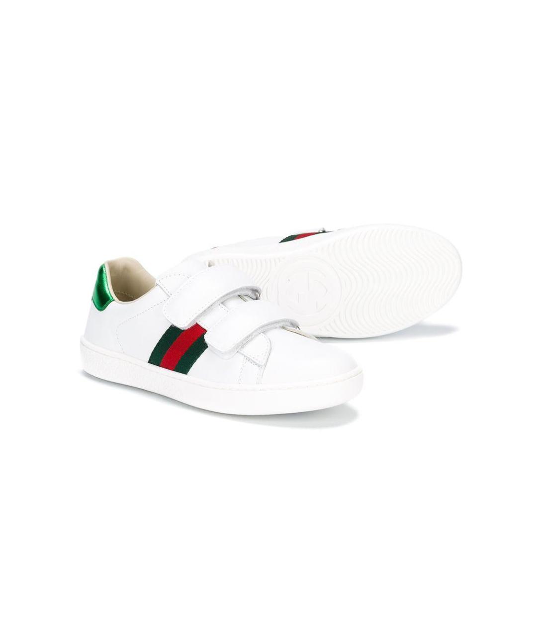 GUCCI Белые кожаные кеды, фото 2