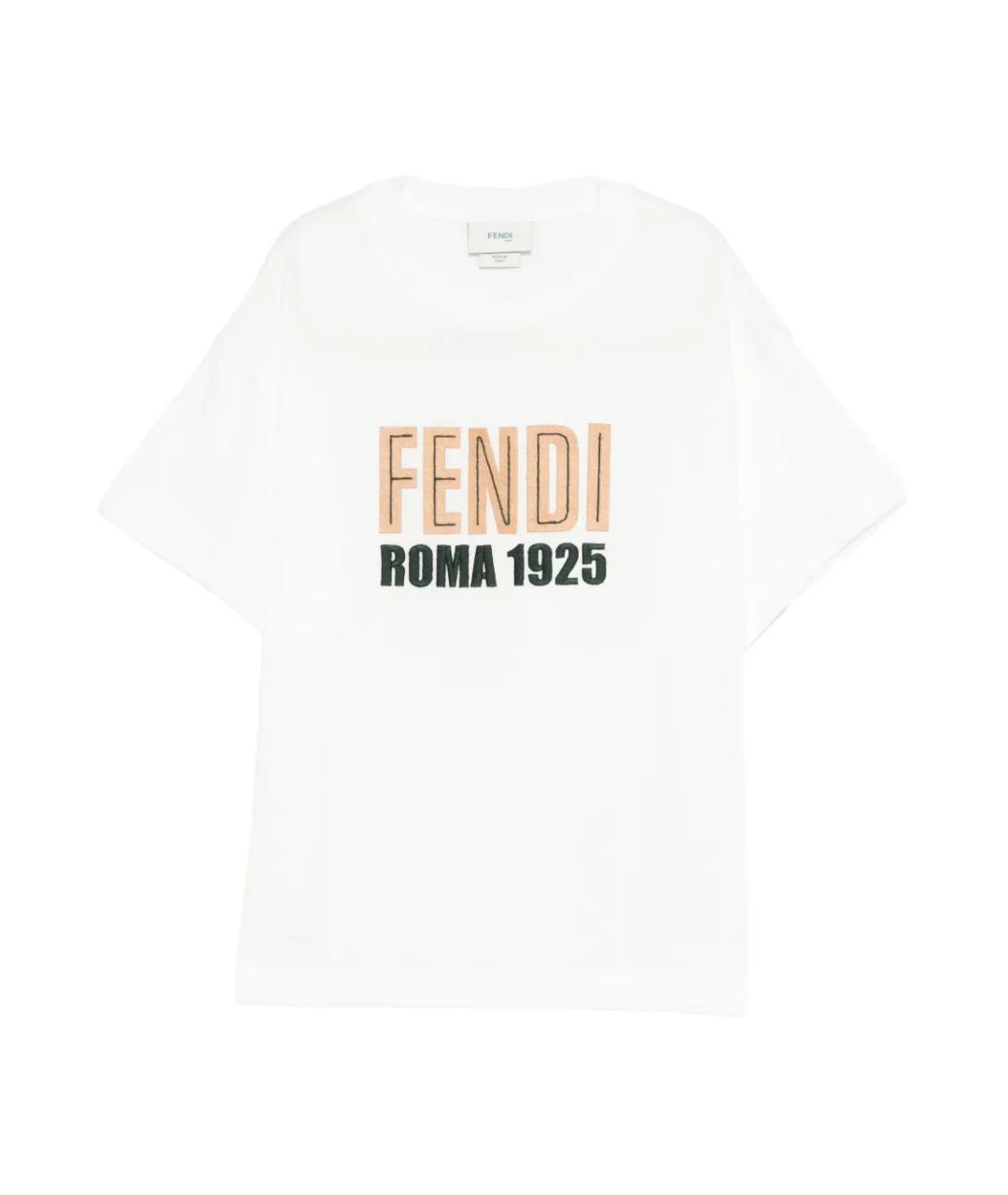 FENDI Белый хлопковый детская футболка / топ, фото 1