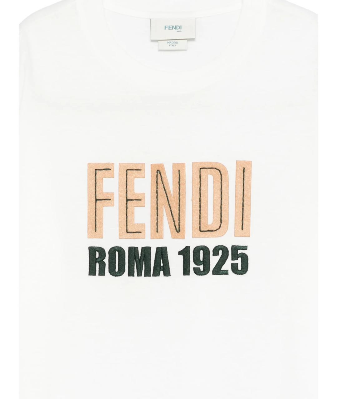 FENDI Белый хлопковый детская футболка / топ, фото 3