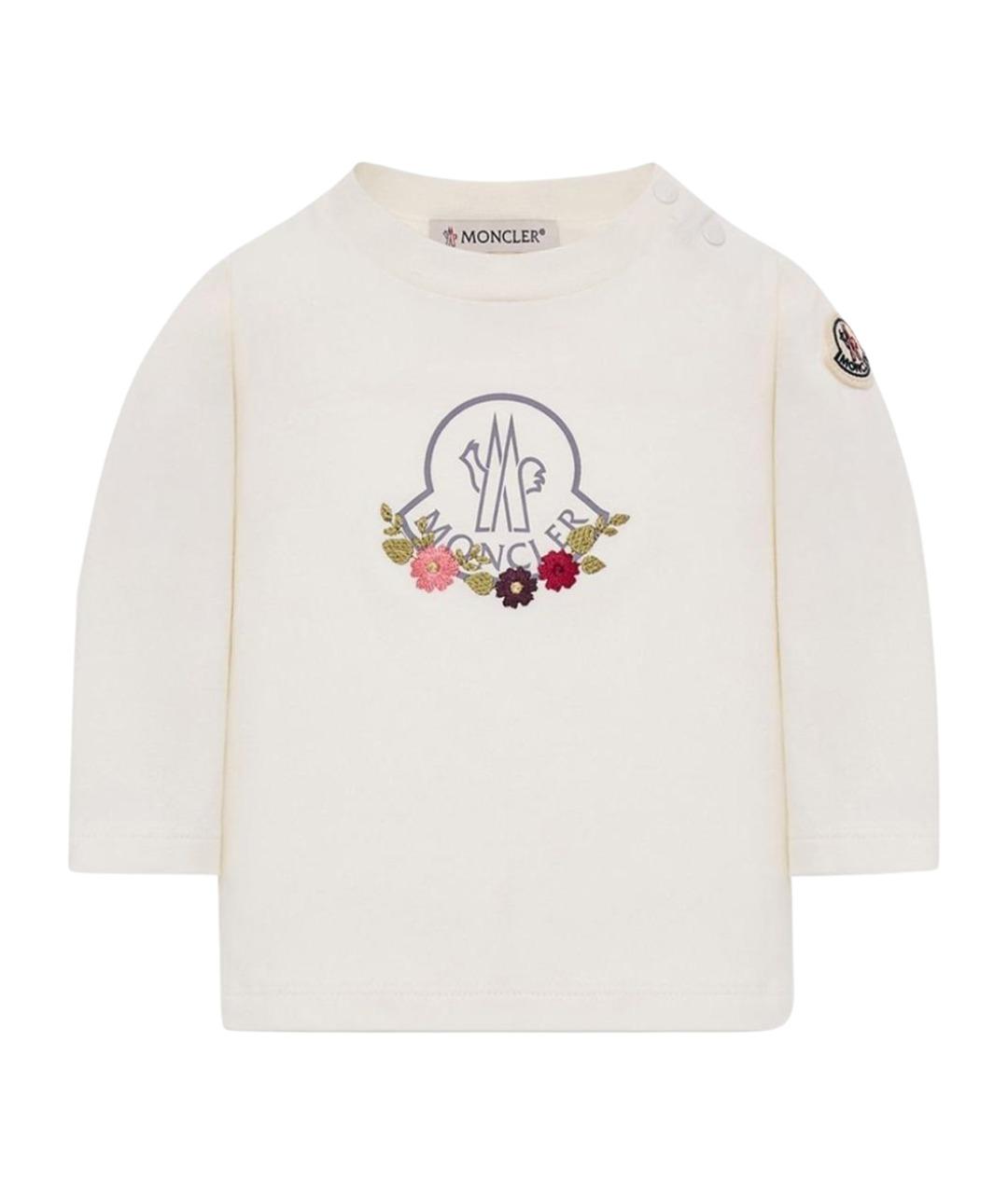MONCLER KIDS Белый хлопковый футболка / топ, фото 1