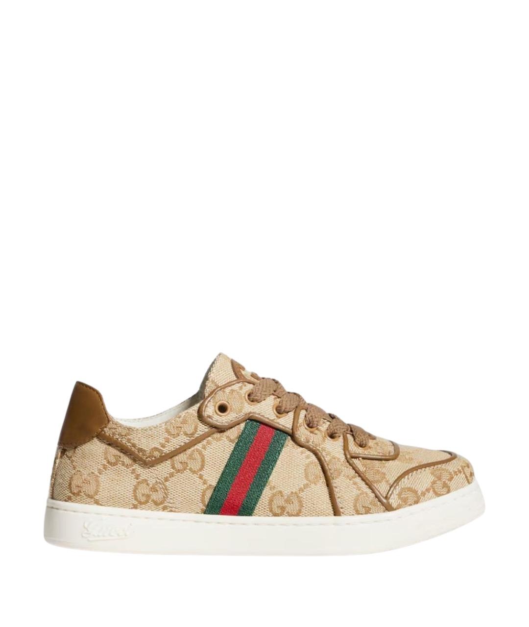 GUCCI Бежевые кеды, фото 1