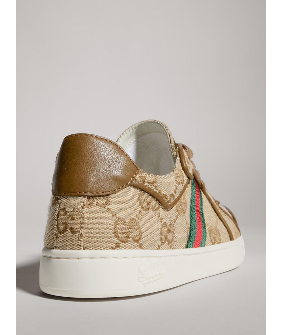 GUCCI Бежевые кеды, фото 4