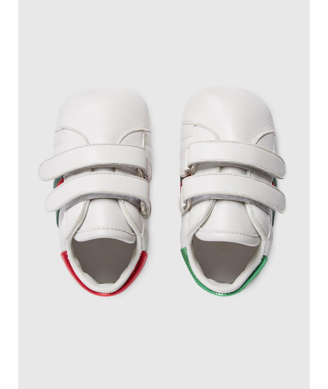 GUCCI Белые кожаные пинетки, фото 3
