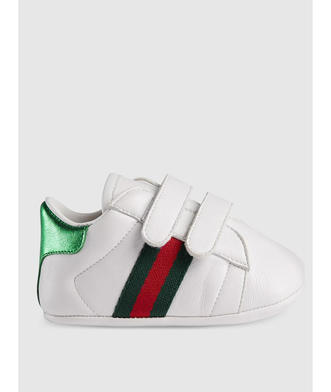 GUCCI Белые кожаные пинетки, фото 6