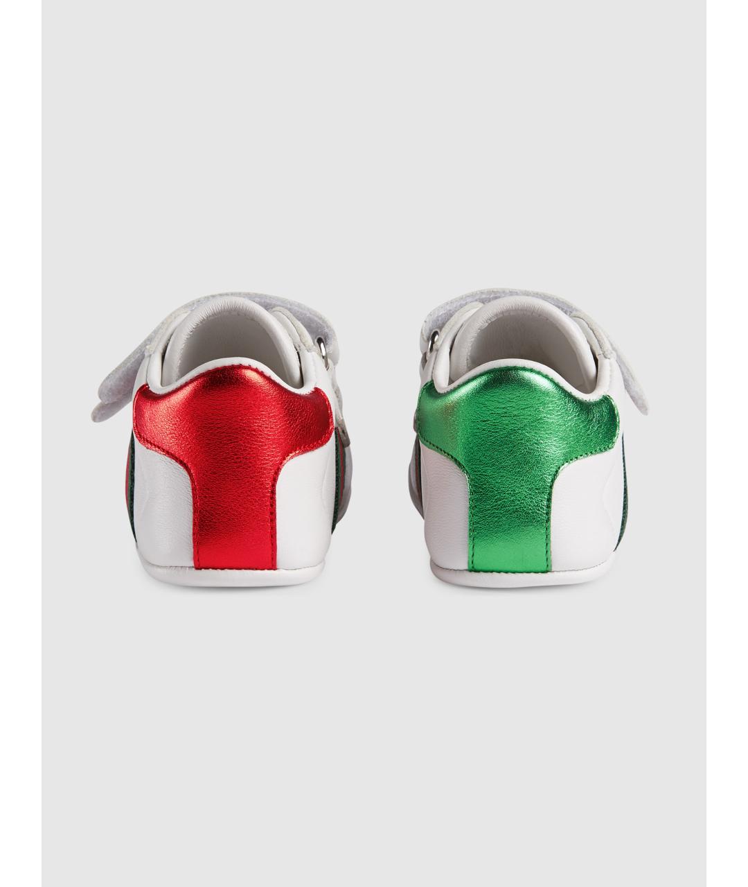 GUCCI Белые кожаные пинетки, фото 4