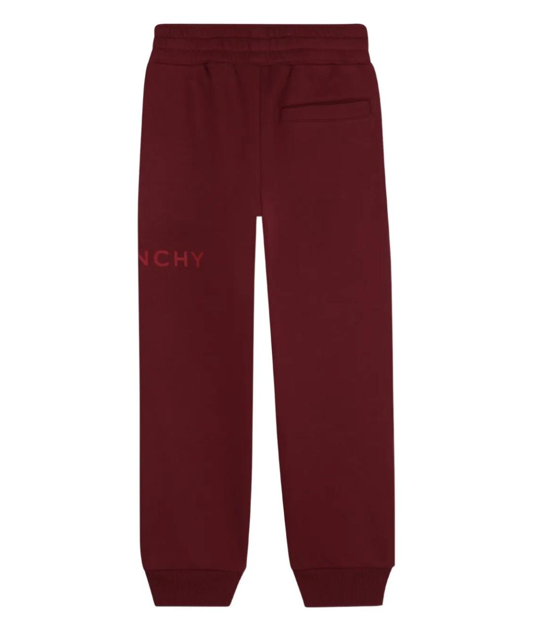 GIVENCHY Бордовые хлопковые брюки и шорты, фото 2