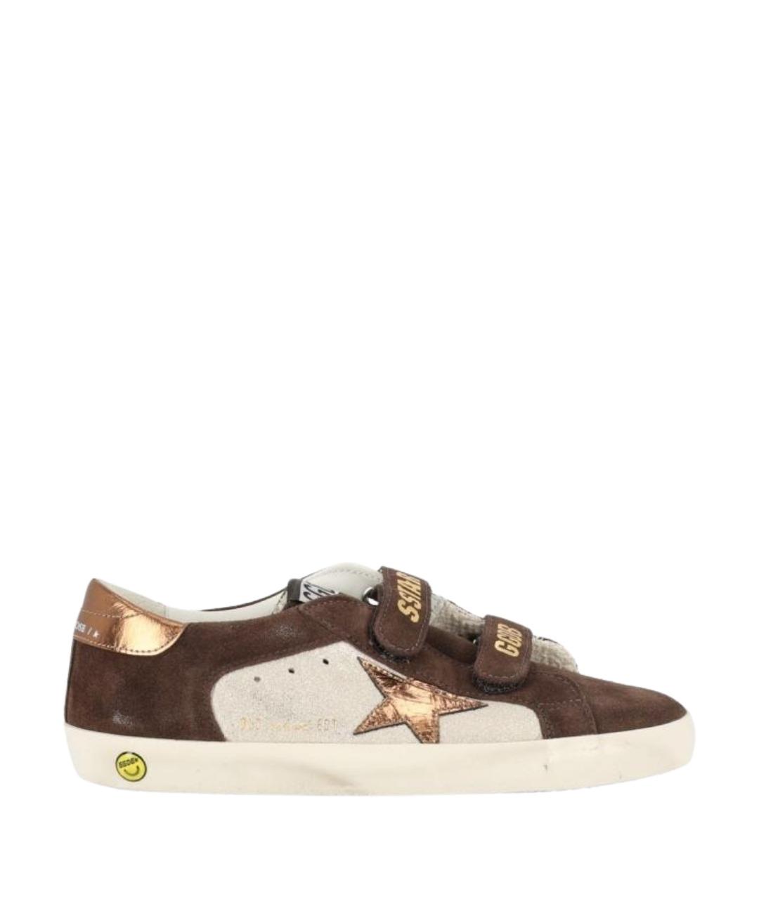 GOLDEN GOOSE Коричневые кожаные кеды, фото 1