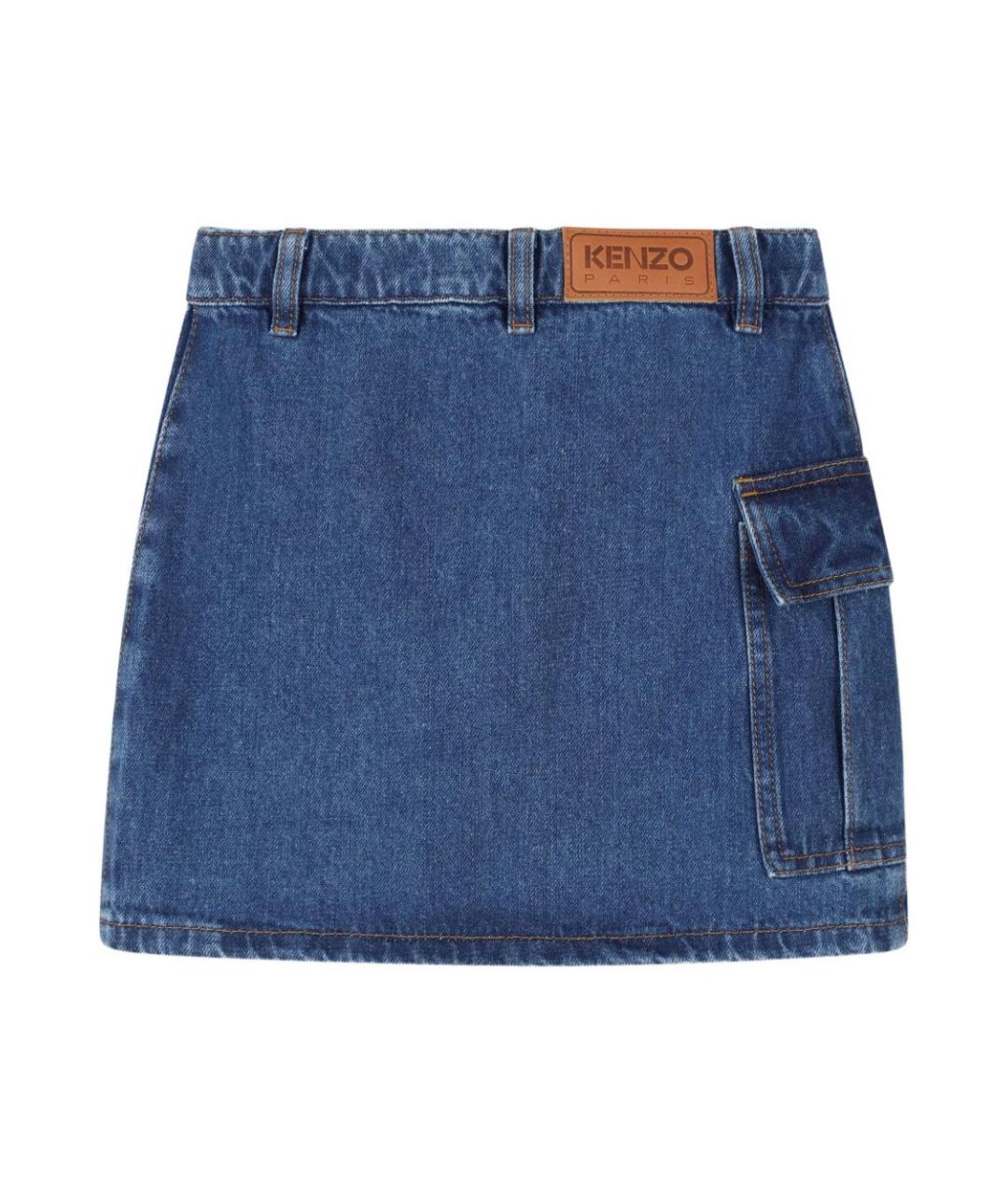 KENZO Синяя хлопковая юбка, фото 2