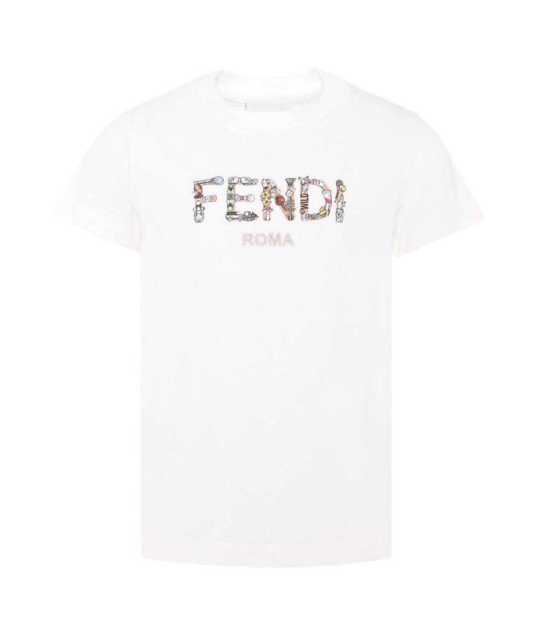FENDI Белый хлопковый детская футболка / топ, фото 1