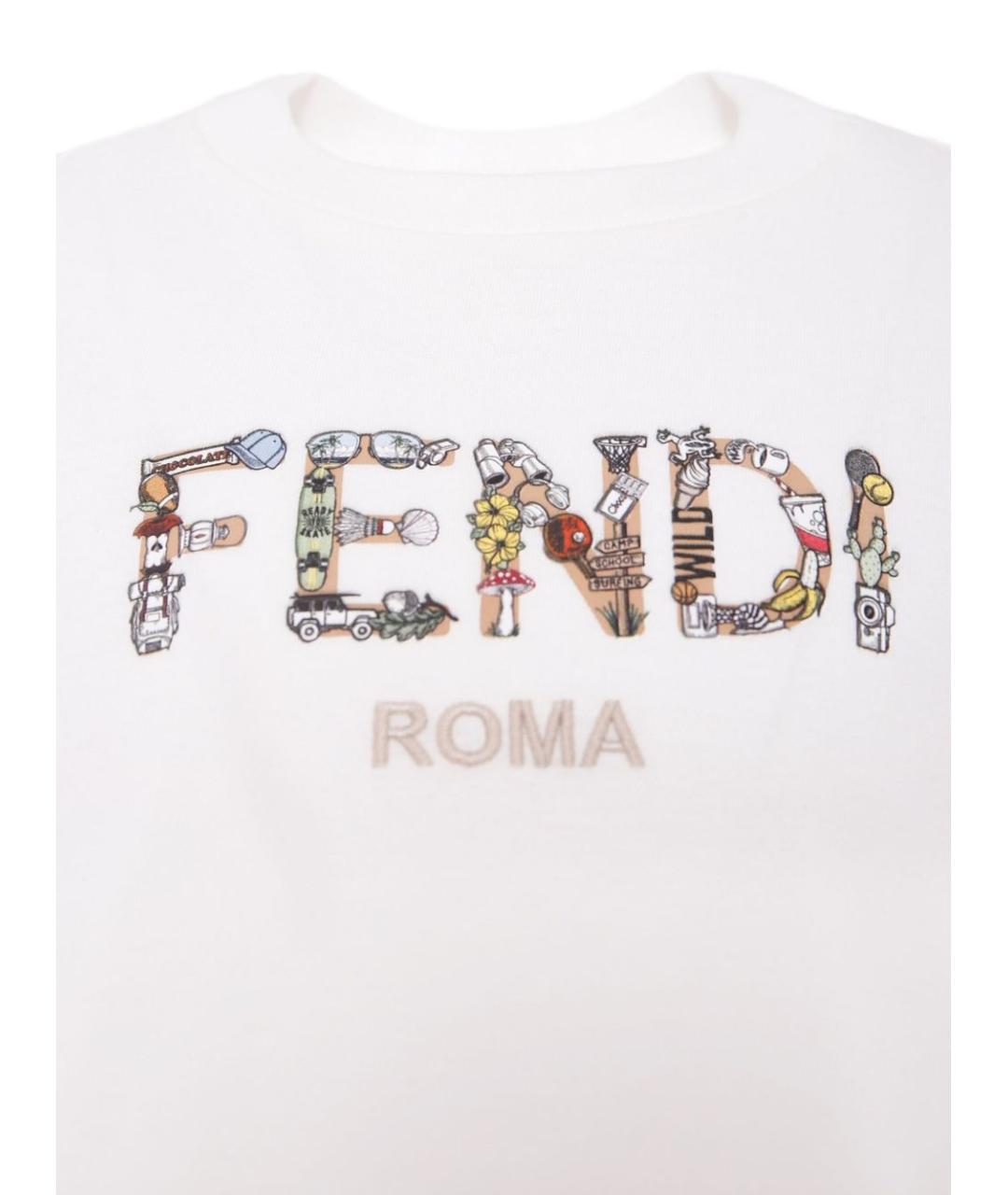 FENDI Белый хлопковый детская футболка / топ, фото 2