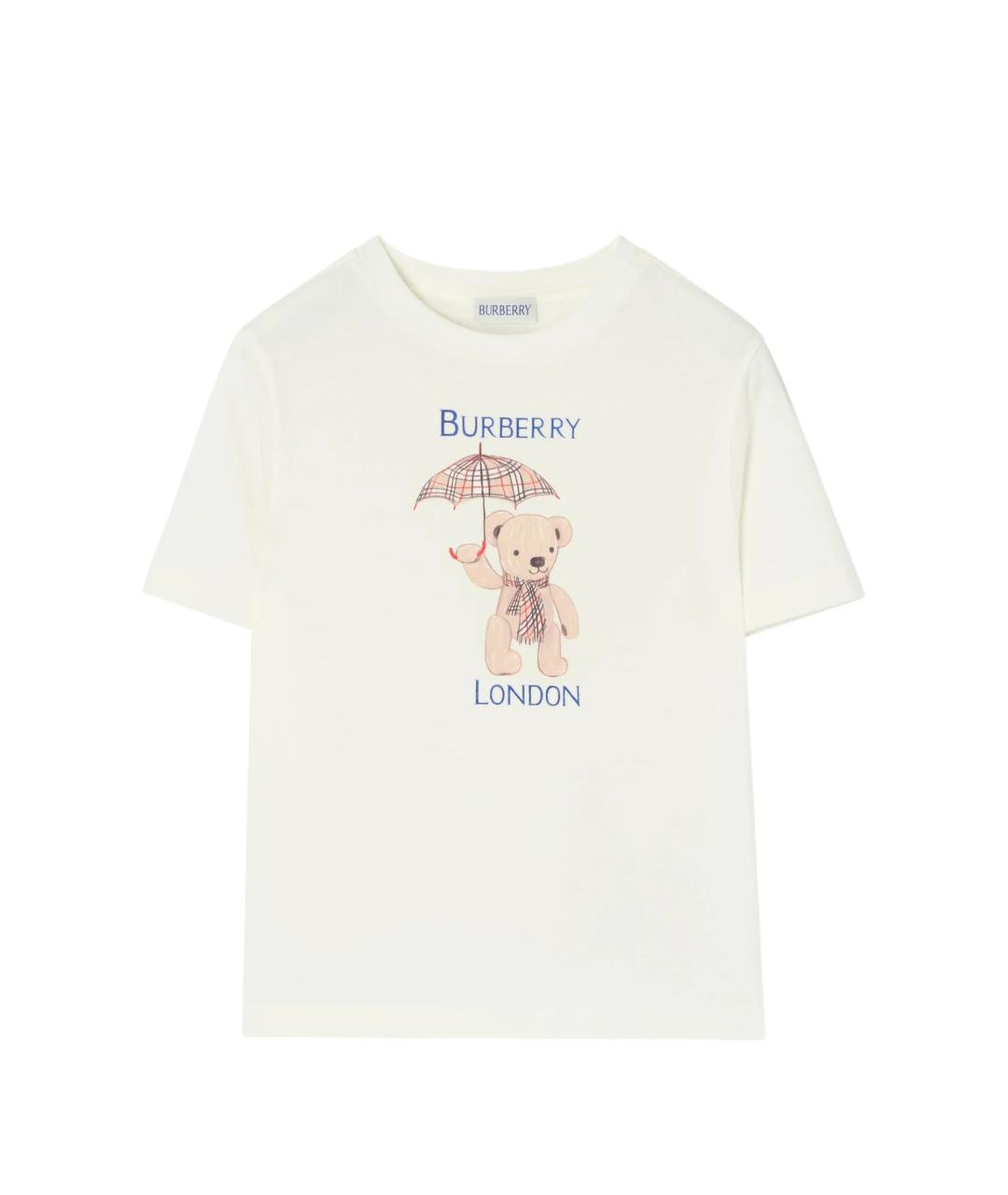BURBERRY Белый хлопковый футболка / топ, фото 1